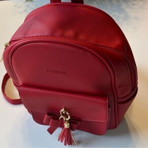 Red Backpack with Tassel by Ecosusi
